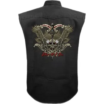 Pánská košile vesta kosile spiral potisk Biker Til I Die velikost: XXL