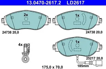 Brzdová destička ATE 13.0470-2617.2