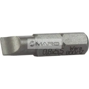 Bit Wera Bit 1/4", plochý 0,5 x 4,0 mm, houževnaté provedení, 102-072050