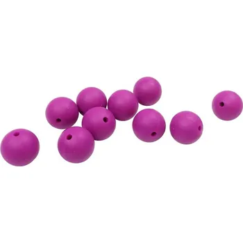 Dětské navlékací korálky Natana silikonové korálky fialové růžové 15 mm 10 kusů