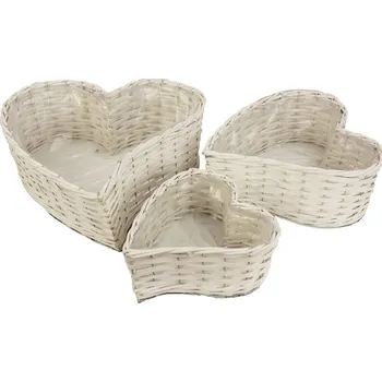 Obal na květináč Obal srdce s plastem, 3ks P0415