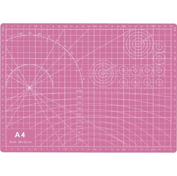 Psací podložka Kreslicí a rýsovací podložka na stůl A4, mřížka v CM růžová