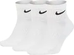 Kotníkové bavlněné ponožky Nike EVERYDAY CUSHIONED QUARTER (3 PAIRS) bílé SX7667-100 - M | UK 6,5 | US 7Y