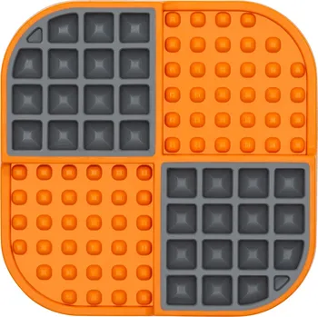 Dávkovač krmiva Lízací podložka Slomo 2v1 | 20 x 20cm | LickiMat Barva: Oranžová