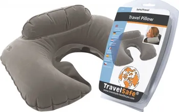 Cestovní polštářek TravelSafe Safe2Travel Travel Pillow nafukovací podhlavník šedý