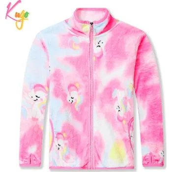 Dívčí mikina Dívčí mikina KUGO FM1045, růžová (dívčí hřejivá mikina "chlupatka")