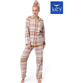Dámské pyžamo Key pyžamo dámské LNS 448 - vzor, XL (Dámské pyžamo na knoflíky)