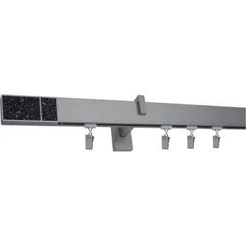 Garnýž Kovovégarnýže.cz Garnýže Square line modern crystal dark broušený nerez Varianta jednořadá nebo dvouřadá: Jednořadá, Délka: 301-350cm, Uchycení látky: nacvakávací jezdec s háčkem