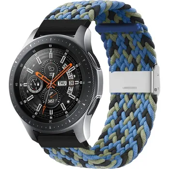 eses Pletený nylonový řemínek s přezkou 20 mm - Vzorovaný, modrá kamufláž