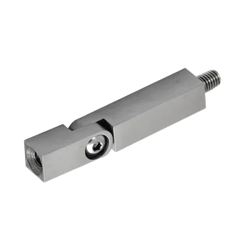 Čep s kloubem čtvercový (vnější závit M8 - vnitřní závit M6, 12x12 mm / L: 68 mm), plný materiál, broušená nerez K320 / AISI304