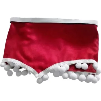 Stínítko do auta 1/2 sada závěsů univerzální, barva červená a bílé bambule