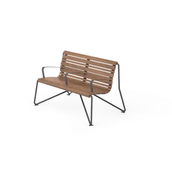 Zahradní lavice HTI W Lavička s opěradlem LWW129.00.b Materiál konstrukce: ocel, Povrchová úprava: komaxit dle RAL, Typ použitého obložení: sapeli