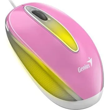 Myš Genius DX-Mini / Myš, drátová, optická, 1000DPI, 3 tlačítka, USB, RGB LED, růžová