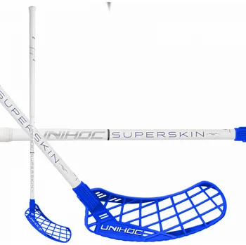 Míčový sport Unihoc Epic Superskin Regular 29 white/blue vel. 100cm (=110cm) levá kulatá (levá ruka dole)