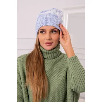 Dámské kalhoty Dolores fleecová čepice K303 modrá+bílá+džíny UNI