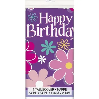Koktejlová dekorace Unique - Květinový ubrus „Happy Birthday“ -