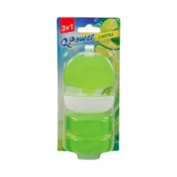 WC čistič Q Power tekutý blok 3x55ml limetka