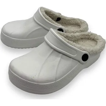 Dívčí pantofle Fashion Dívčí bílé zateplené gumové nazouváky Barva: Bílá, Velikost: 31