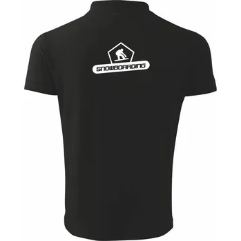 Pánská košile Snowboarding nápis logo - Polokošile pánská Pique Polo 203 - 5XL ( Černá )