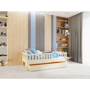 Dětská postýlka Dětská postel Lilly Plus 3 s úložným prostorem a snímatelnou zábranou - 80 x 160 cm