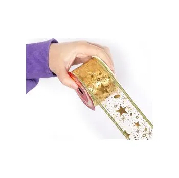 Vánoční dekorace Vánoční stuha s hudebními symboly 10m Barva: zlatá