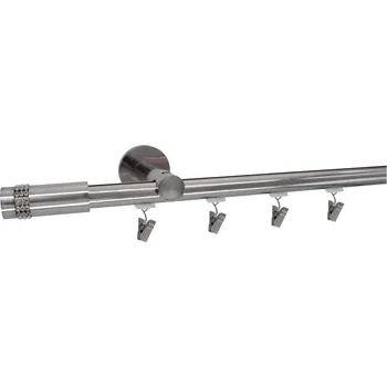 Garnýž Kovovégarnýže.cz Garnýž broadway Astra 19 mm efekt nerez Varianta jednořadá nebo dvouřadá: Jednořadá, Uchycení látky: jezdec s kovovou žabkou, Délka garnýže Broadway: 600 cm