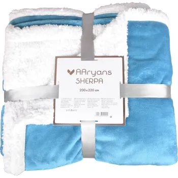 deka Aaryans Deka s beránkem Sherpa tyrkysová 200x220 cm