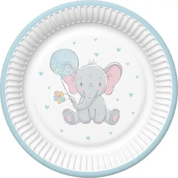 Talíř Papírový talíř velký – Slůně s modrým balonkem 386617