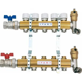 rozdělovač topení Sestava rozdělovač/sběrač - skříň P-KLASIK 2 - 1˝xEK, 3cestný, mosaz IVAR.CS 553 DRS