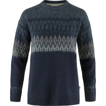 Dámská mikina svetr dámský FJÄLLRÄVEN Övik Path Knit W, Dark Navy-Navy - XXS