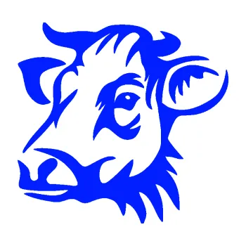 Samolepící dekorace Kráva 004 levá (19 - modrá dynamic) SAMOLEPKA NA AUTO, NÁLEPKA, FÓLIE, POLEP, TUNING, VLASTNÍ TEXT, TISK, AUTOSAMOLEPKY.cz, POLEPY, OBRÁZEK, LOGO, 3D STICKERS