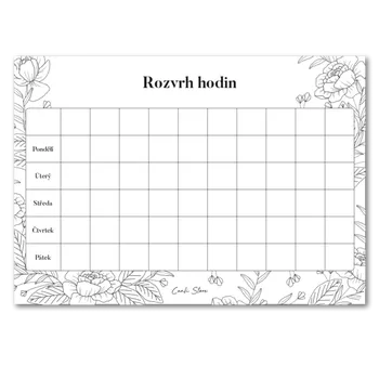 Hodiny Canli Rozvrh hodin Květiny (A4)