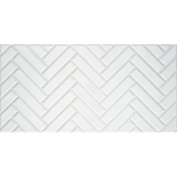 Obklad Regul 3D obkladový panel na zeď P020 chevron bílý 96 x 48,5 cm