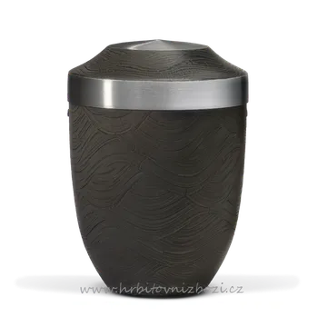 Smuteční dekorace Ocelová urna s kamenným povrchem černá