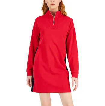 Dámská móda Tommy Hilfiger dámské mikinové šaty Mock-Neck červené L