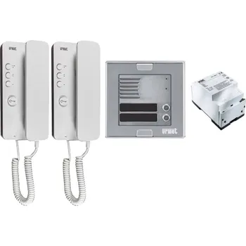 Souprava domovního tel. pro 2 účast., tel. 1150/1, zdroj 786/11, tl. panel 1148