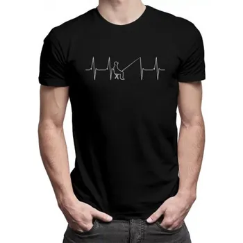 Žertovný předmět Rybář EKG - pánské tričko s potiskem- Tričkový.cz