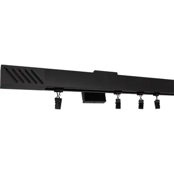 Garnýž Kovovégarnýže.cz Garnýže Quadrato santi černá matná Varianta jednořadá nebo dvouřadá: Jednořadá, Délka: 251-300cm, Uchycení látky: kolečkový jezdec+šnekový háček