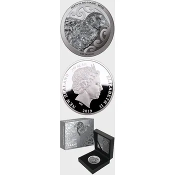 (2019) 5$ (Ag) - Nový Zéland - Stříbrná mince Severního ostrova Takahe (proof)