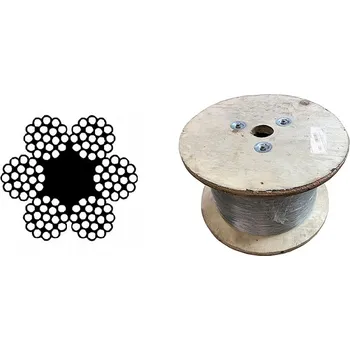 Železářství MTR Lano ocelové DIN 3060 (6x19M-FC) velká cívka Varianta: Lano ocelové DIN 3060 (6x19M-FC) velká cívka 3mm Zn