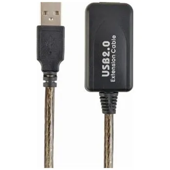 Datový kabel GEMBIRD CABLEXPERT Kabel USB 2.0 aktivní prodlužka, 10m, černá