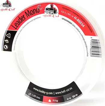 Hell-Cat Vlasec návazcový Leader Mono FC 50m|0,90mm, 48kg