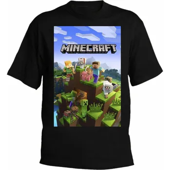 Dívčí tričko Tričko Minecraft Wallpaper Velikost: 146/152 - 11/12