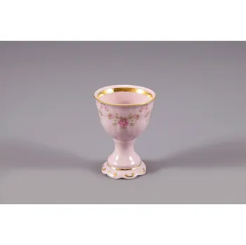 Talíř Sonáta, kalíšek na vejce na stopce 7cm, růžový porcelán, Leander