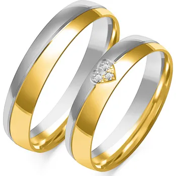 Prsten SOFIA zlatý dámský snubní prsten ZSOE-371WYG+WG-CZ