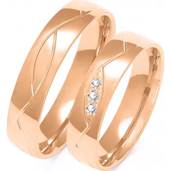 Prsten SOFIA zlatý dámský snubní prsten ZSA-152WRG-CZ