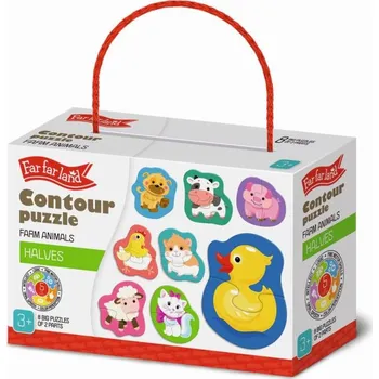 Far Far Land Outline puzzle poloviny - farma