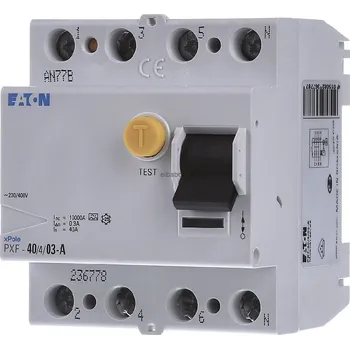 Proudový chránič EATON proudový chránič PXF 40/4/03 typ A, 300mA (Proudový chránič, 4 p, 40 A, 300 mA, Typ A)
