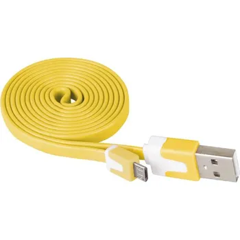Datový kabel USB kabel Emos USB 2.0 A/M - micro B/M 1m žlutý
