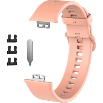 Příslušenství k chytrým hodinkám Silikonový řemínek se sponou na hodinky Huawei watch fit Barva: Světle růžová 14